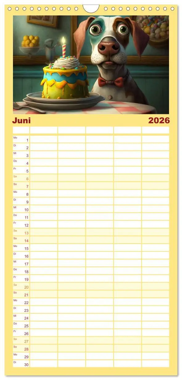 Bild: 9783516500936 | Familienplaner 2026 - Comic Hunde mit 5 Spalten (Wandkalender, 21 x...
