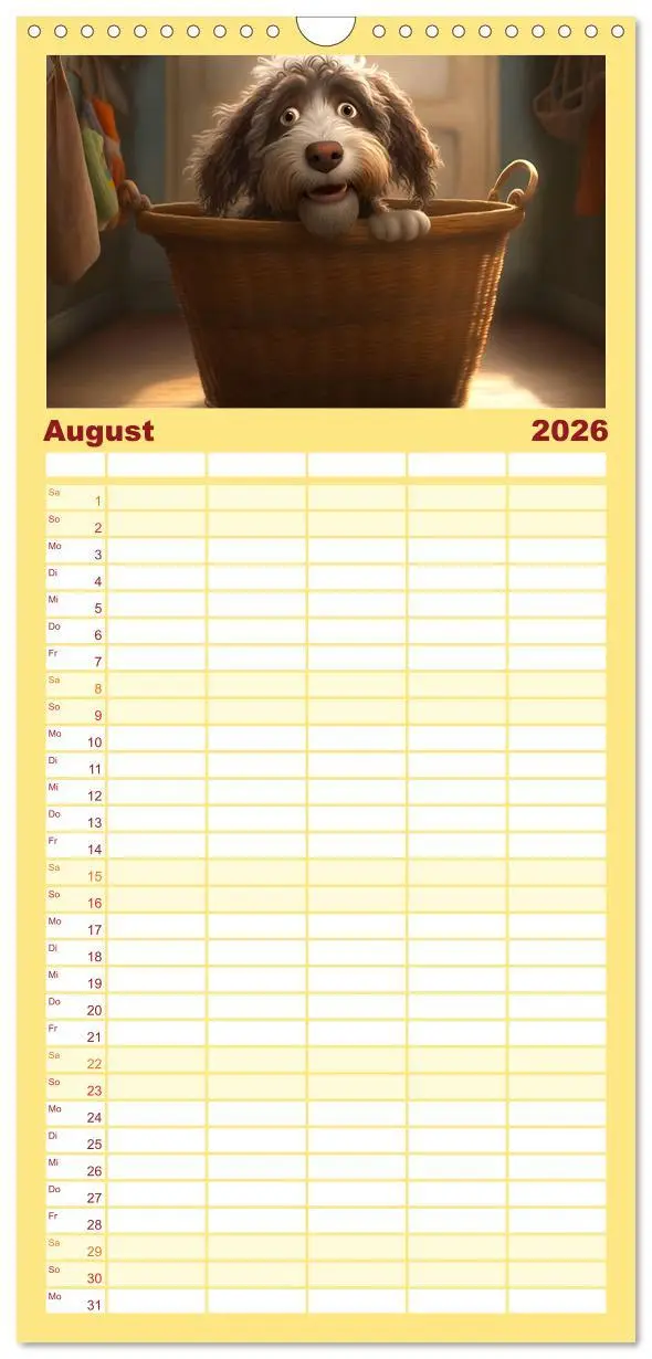 Bild: 9783516500936 | Familienplaner 2026 - Comic Hunde mit 5 Spalten (Wandkalender, 21 x...