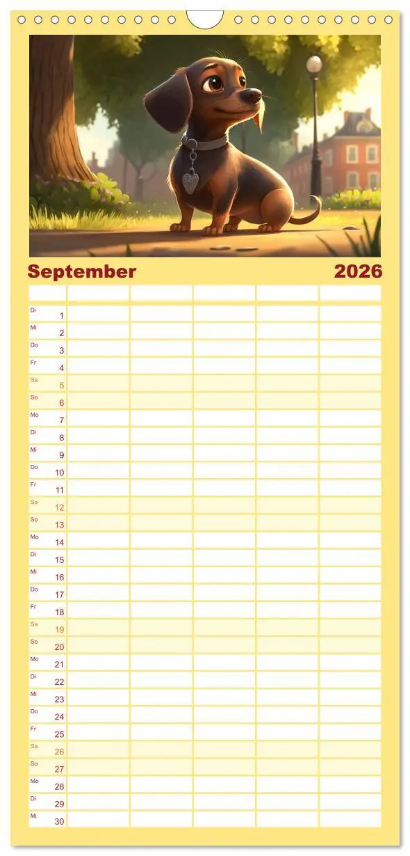 Bild: 9783516500936 | Familienplaner 2026 - Comic Hunde mit 5 Spalten (Wandkalender, 21 x...