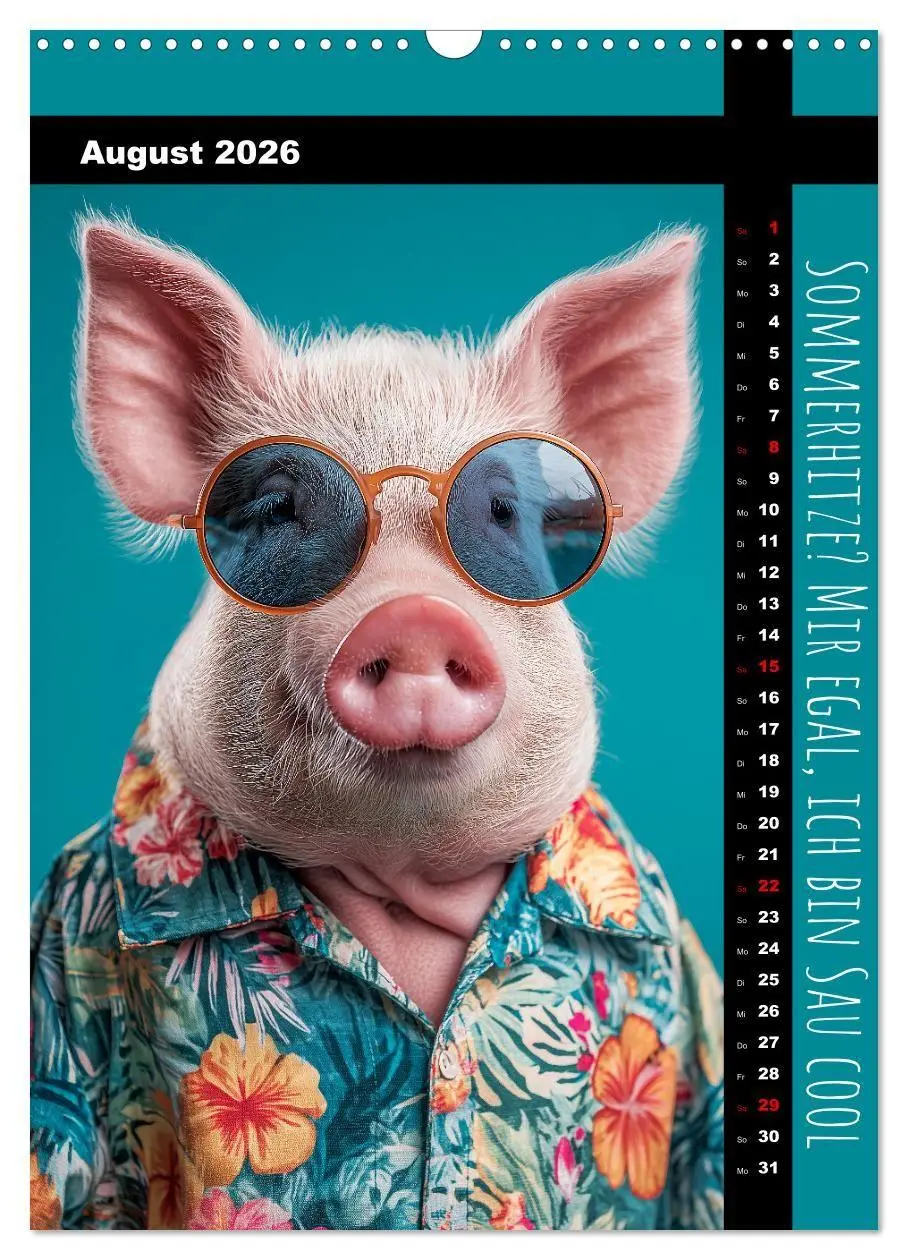Bild: 9783516670936 | Coole Sau - Lustiger Sprüche Kalender mit witzigen Schweinchen...