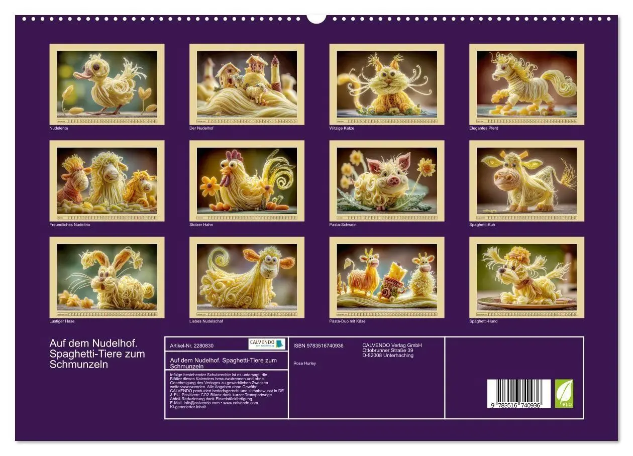 Bild: 9783516740936 | Auf dem Nudelhof. Spaghetti-Tiere zum Schmunzeln (hochwertiger...