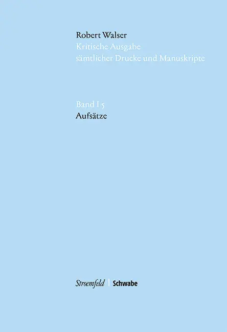 Cover: 9783796540936 | Aufsätze | Mit E-Book | Robert Walser | Buch | 248 S. | Deutsch | 2021