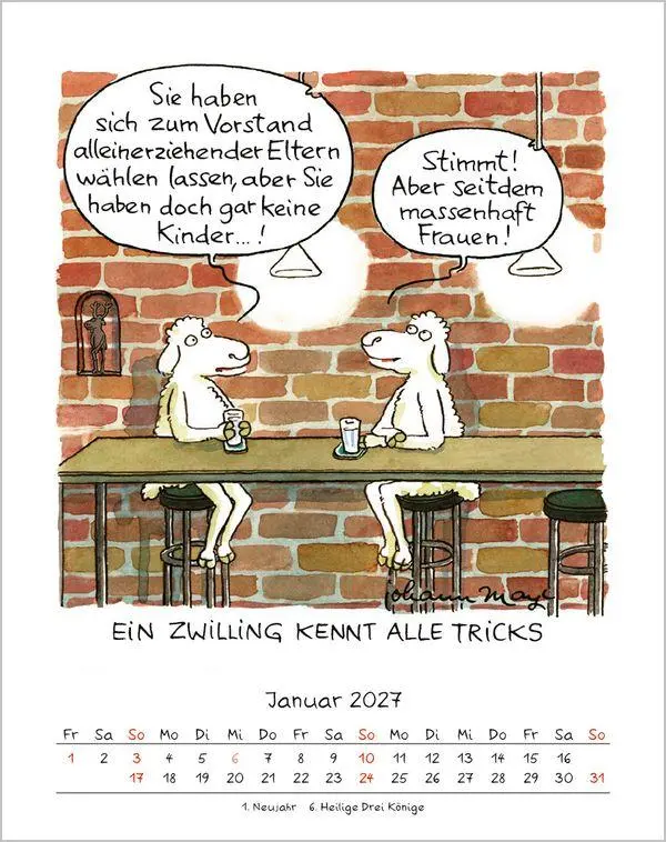 Bild: 9783819300936 | Zwillinge 2027 | Verlag Korsch | Kalender | Spiralbindung | 13 S.