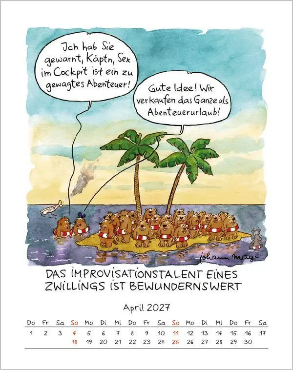 Bild: 9783819300936 | Zwillinge 2027 | Verlag Korsch | Kalender | Spiralbindung | 13 S.