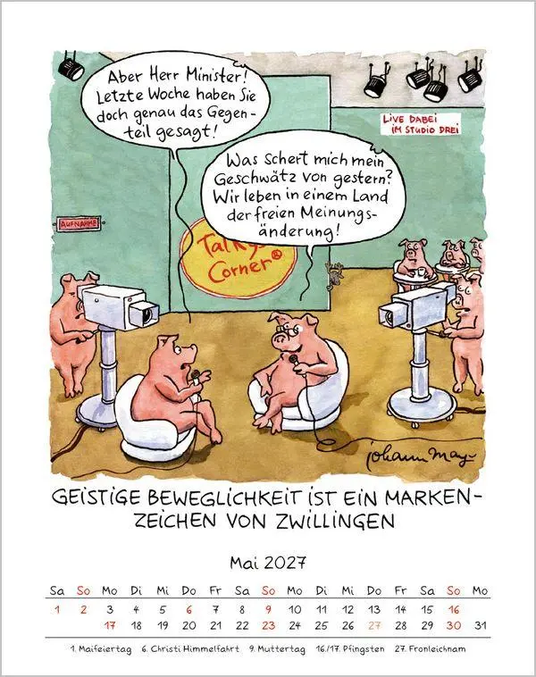 Bild: 9783819300936 | Zwillinge 2027 | Verlag Korsch | Kalender | Spiralbindung | 13 S.
