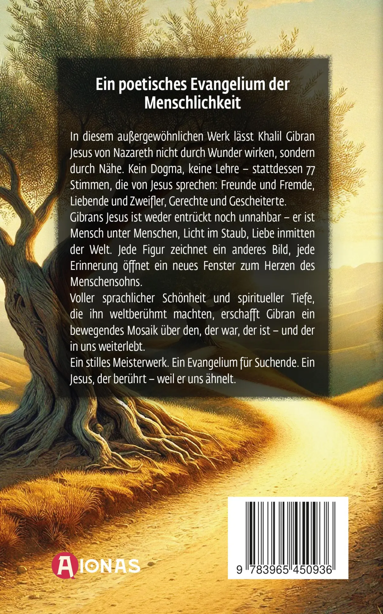 Rückseite: 9783965450936 | Jesus, der Menschensohn. Khalil Gibran | Khalil Gibran | Taschenbuch