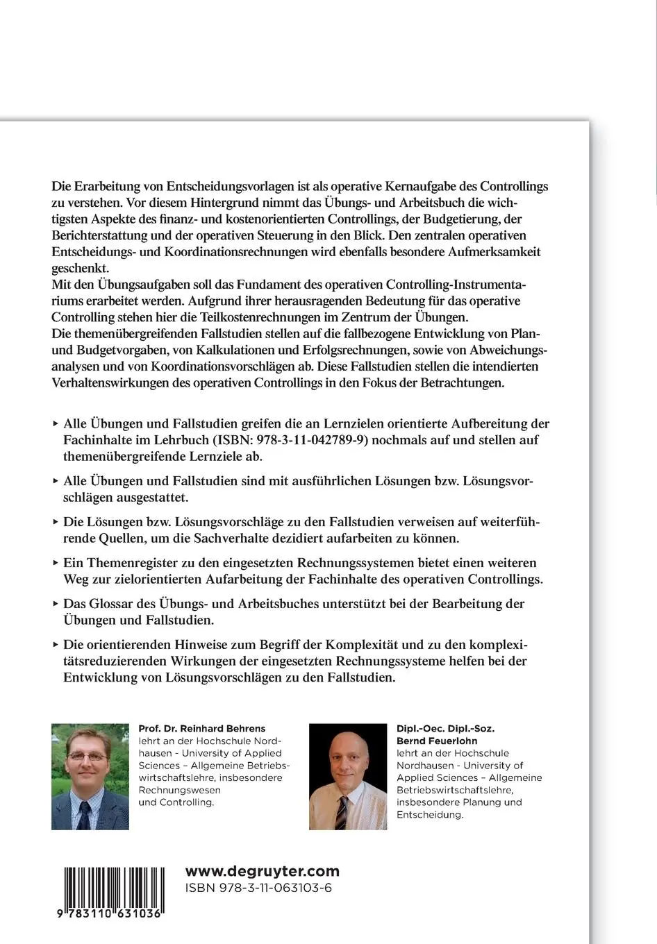 Rückseite: 9783110631036 | Angewandtes Unternehmenscontrolling | Bernd Feuerlohn (u. a.) | Buch