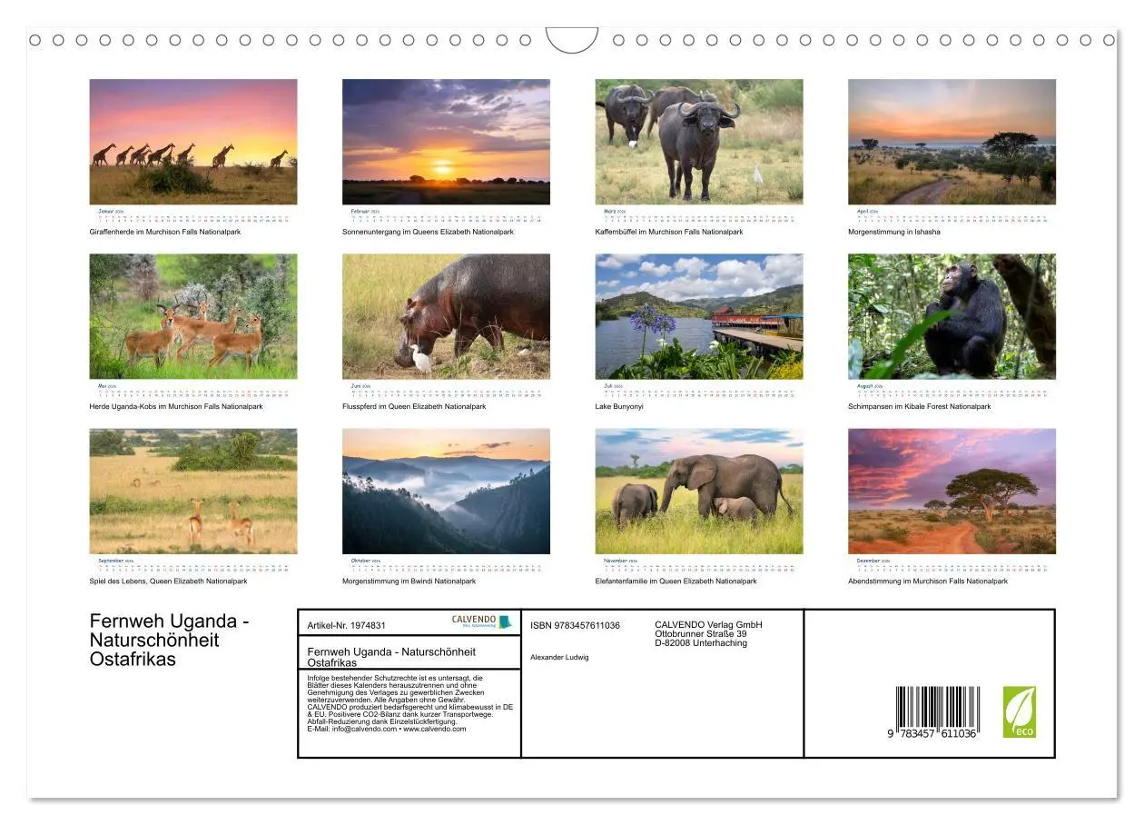 Bild: 9783457611036 | Fernweh Uganda - Naturschönheit Ostafrikas (Wandkalender 2026 DIN...