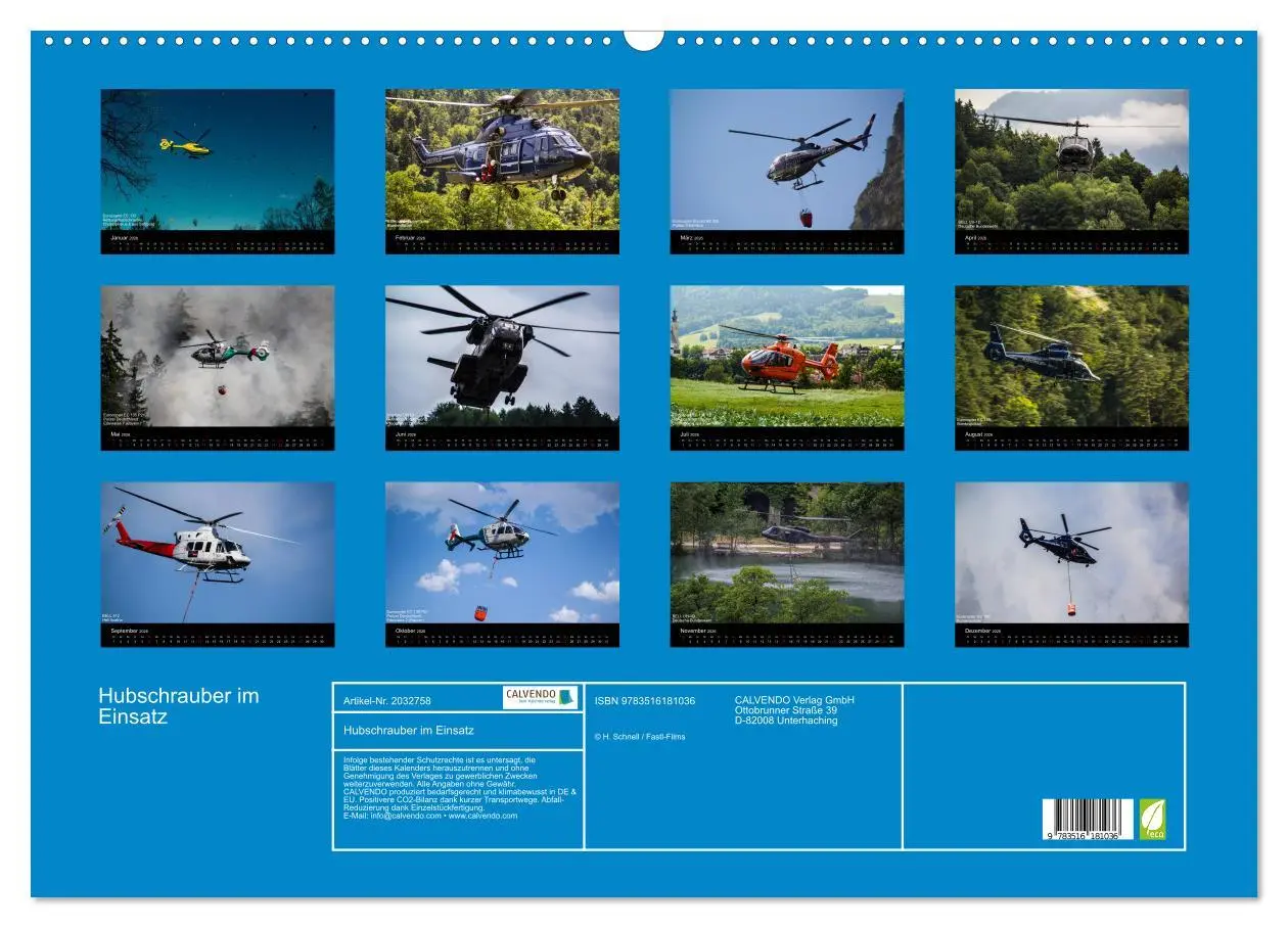 Bild: 9783516181036 | Hubschrauber im Einsatz (Wandkalender 2026 DIN A2 quer), CALVENDO...