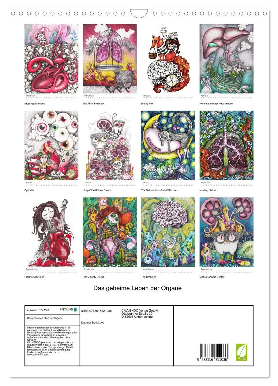 Bild: 9783516321036 | Das geheime Leben der Organe (Wandkalender 2026 DIN A3 hoch),...