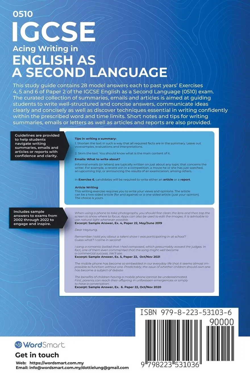 Rückseite: 9798223531036 | Acing Writing in IGCSE English as a Second Language 0510 | Lung | Buch