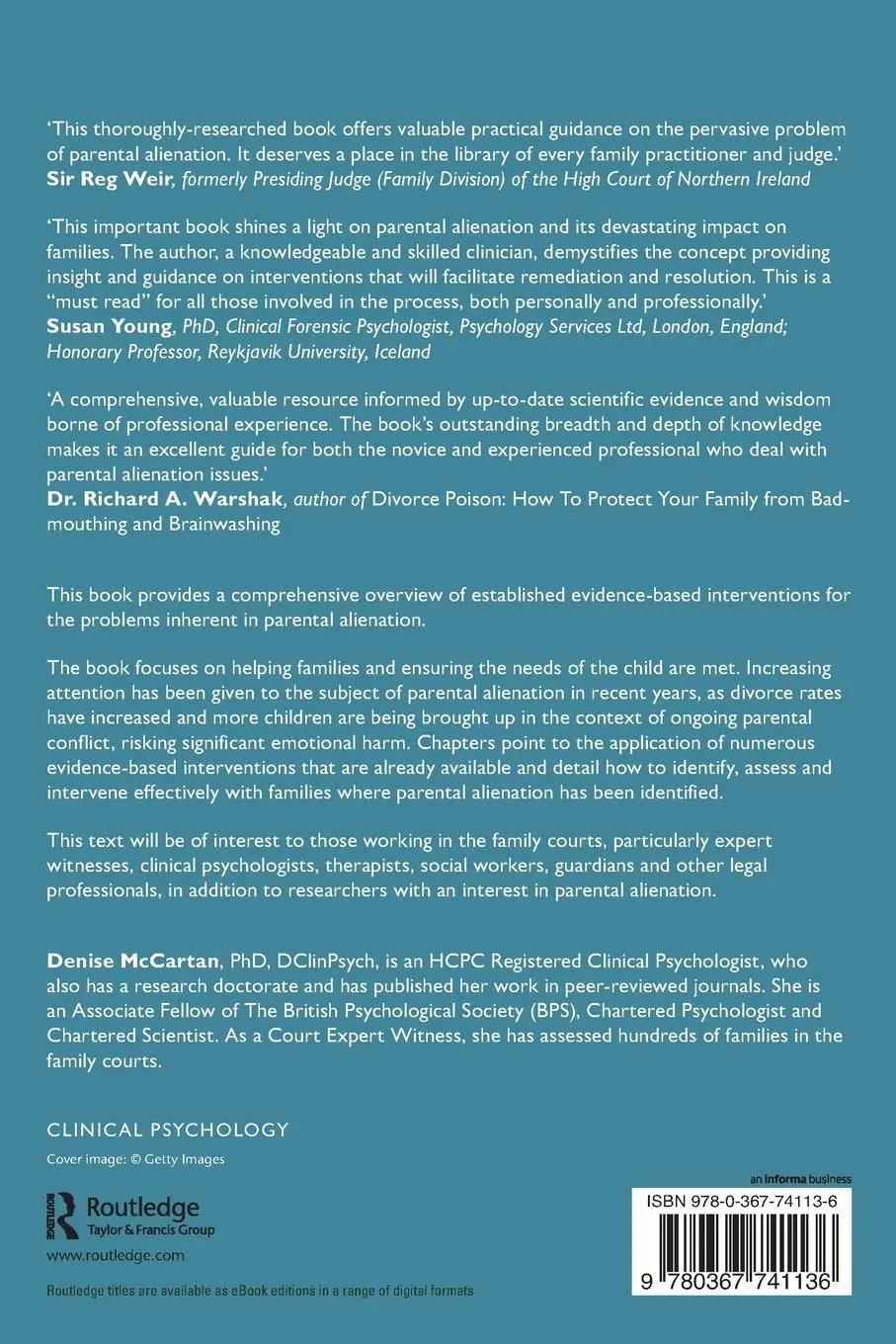 Rückseite: 9780367741136 | Parental Alienation | An Evidence-Based Approach | Denise McCartan