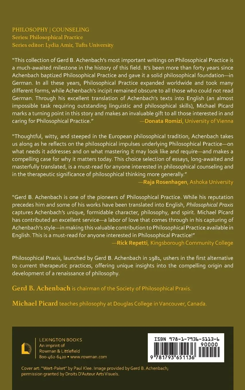 Rückseite: 9781793651136 | Philosophical Praxis | Origin, Relations, and Legacy | Achenbach