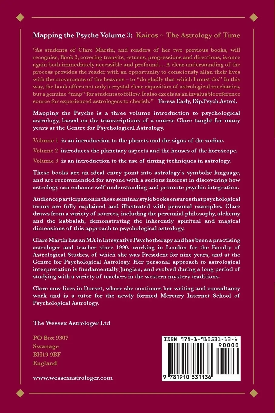 Rückseite: 9781910531136 | Mapping the Psyche 3 | Kairos - the Astrology of Time | Clare Martin