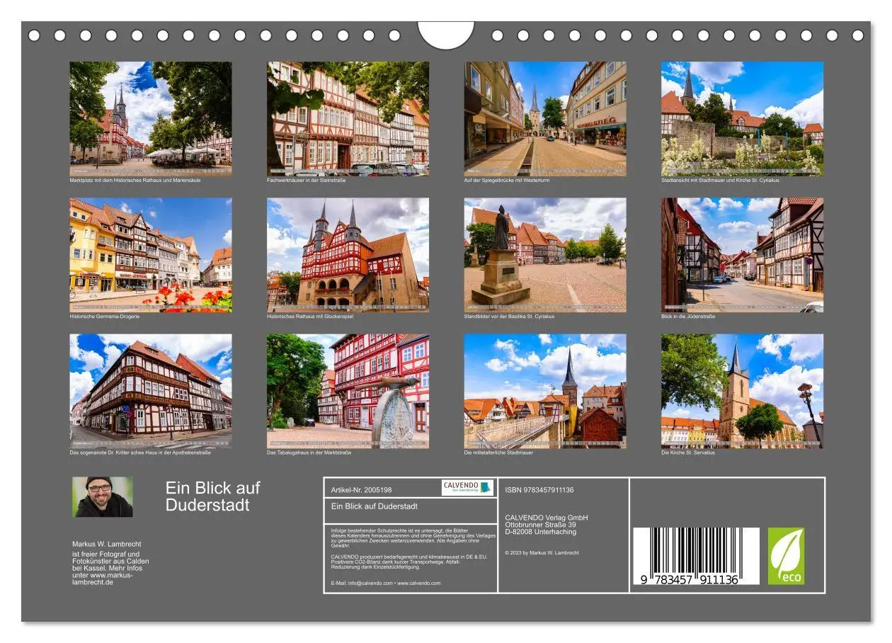 Bild: 9783457911136 | Ein Blick auf Duderstadt (Wandkalender 2026 DIN A4 quer), CALVENDO...