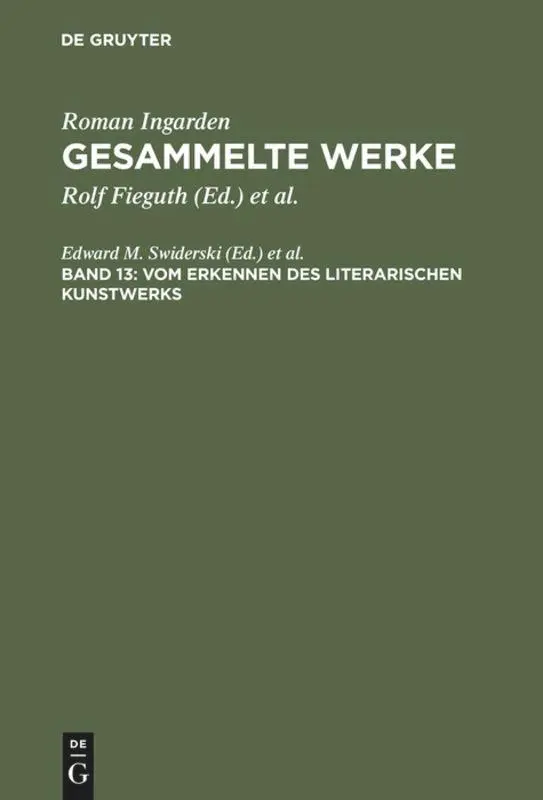 Cover: 9783484641136 | Vom Erkennen des literarischen Kunstwerks | Edward M. Swiderski | Buch