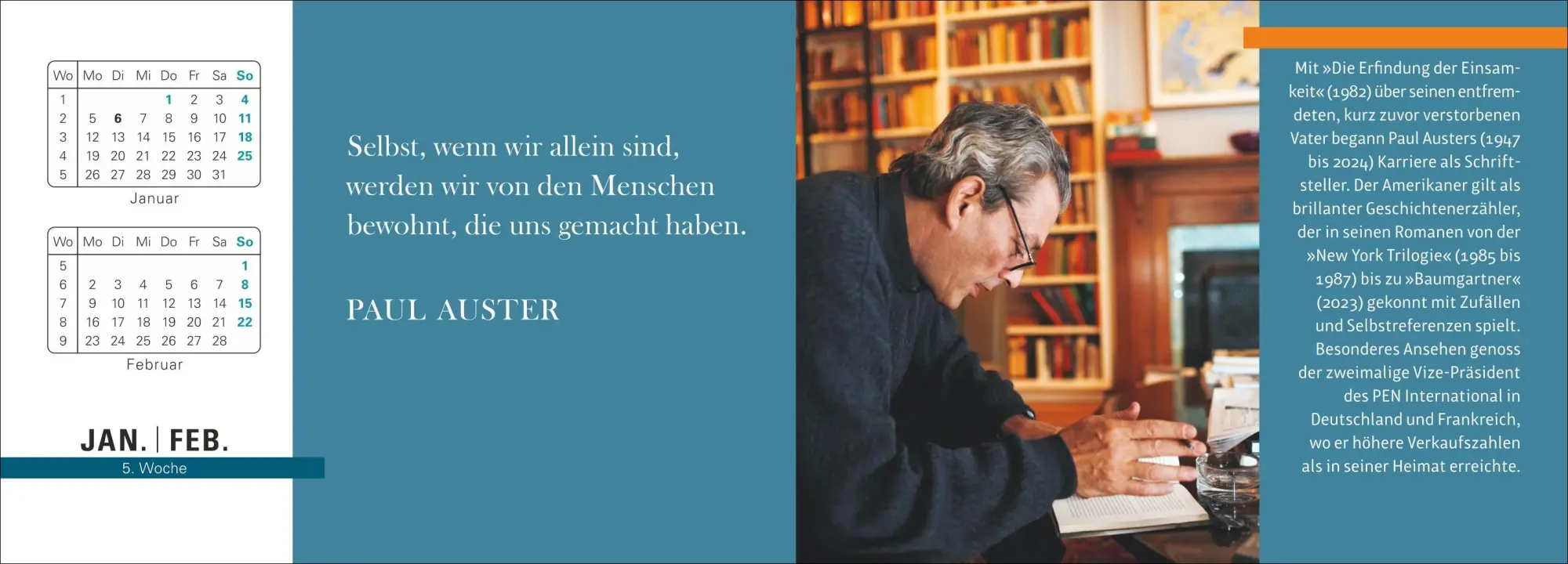 Bild: 9783840041136 | Der literarische Tischplaner 2026 - Wochenkalender mit Zitaten und...
