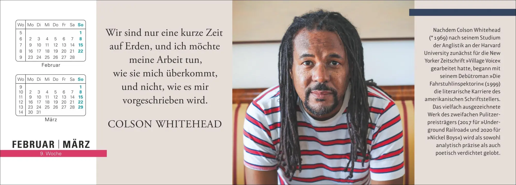 Bild: 9783840041136 | Der literarische Tischplaner 2026 - Wochenkalender mit Zitaten und...