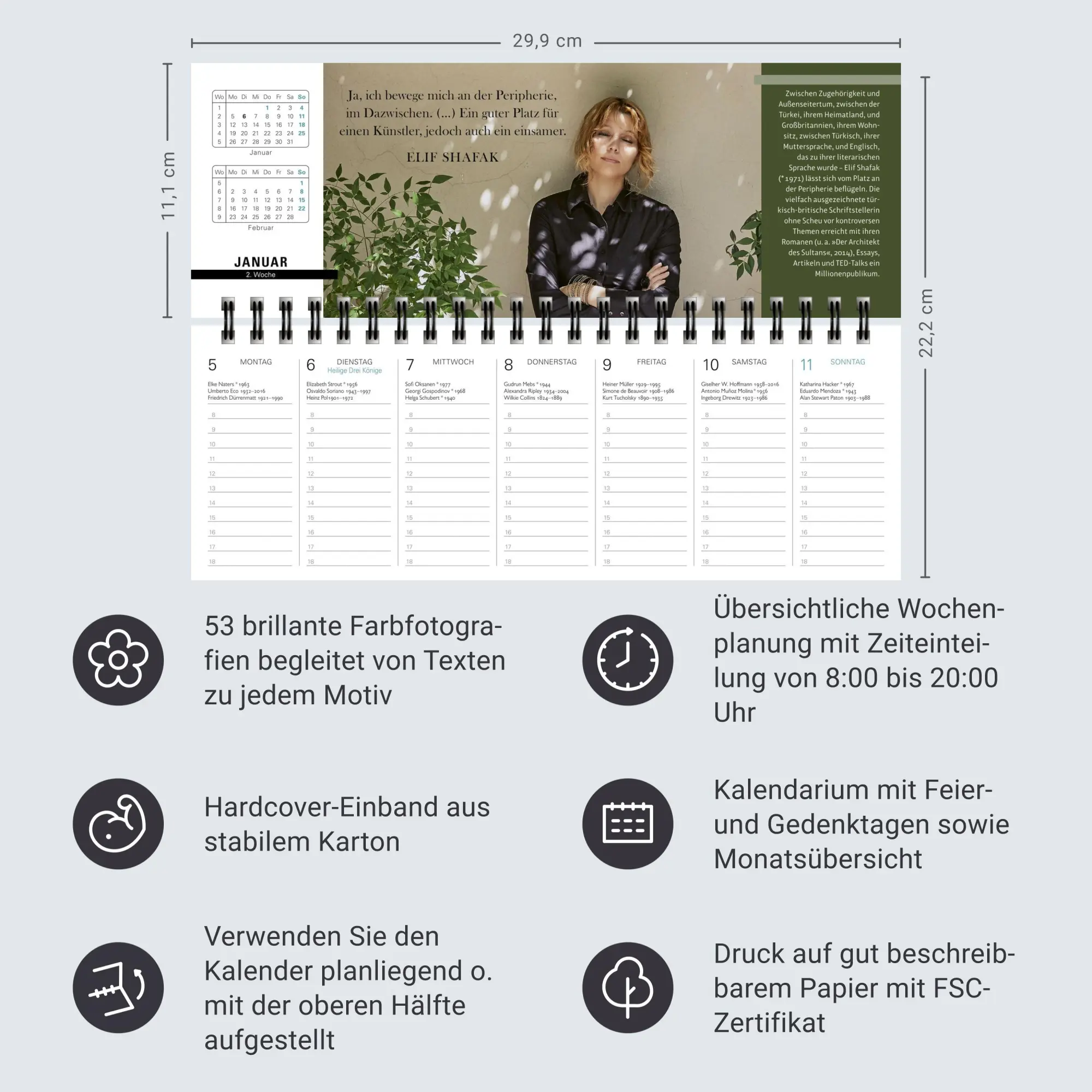Bild: 9783840041136 | Der literarische Tischplaner 2026 - Wochenkalender mit Zitaten und...