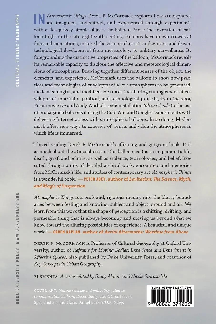 Rückseite: 9780822371236 | Atmospheric Things | On the Allure of Elemental Envelopment | Buch