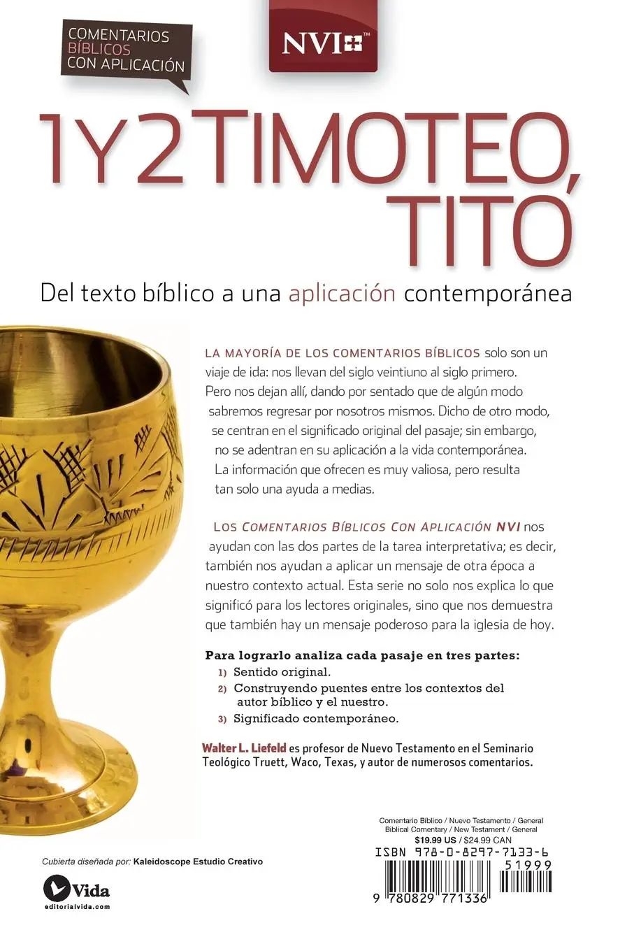 Rückseite: 9780829771336 | Comentario bíblico con aplicación NVI 1 y 2 Timoteo, Tito | Liefeld