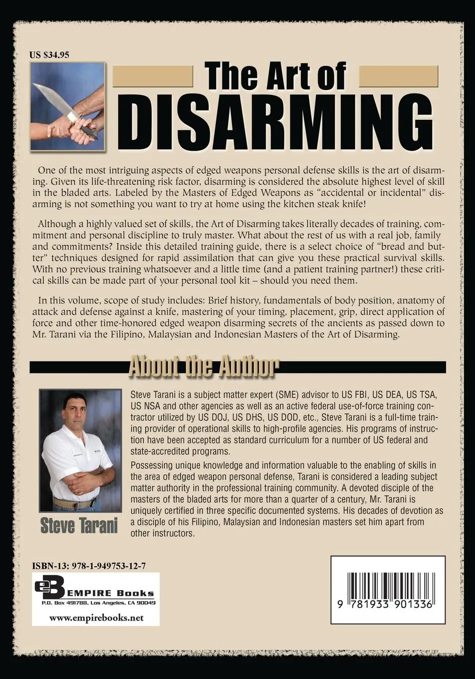Rückseite: 9781933901336 | The Art of Disarming | Steve Tarani | Taschenbuch | Englisch | 2006