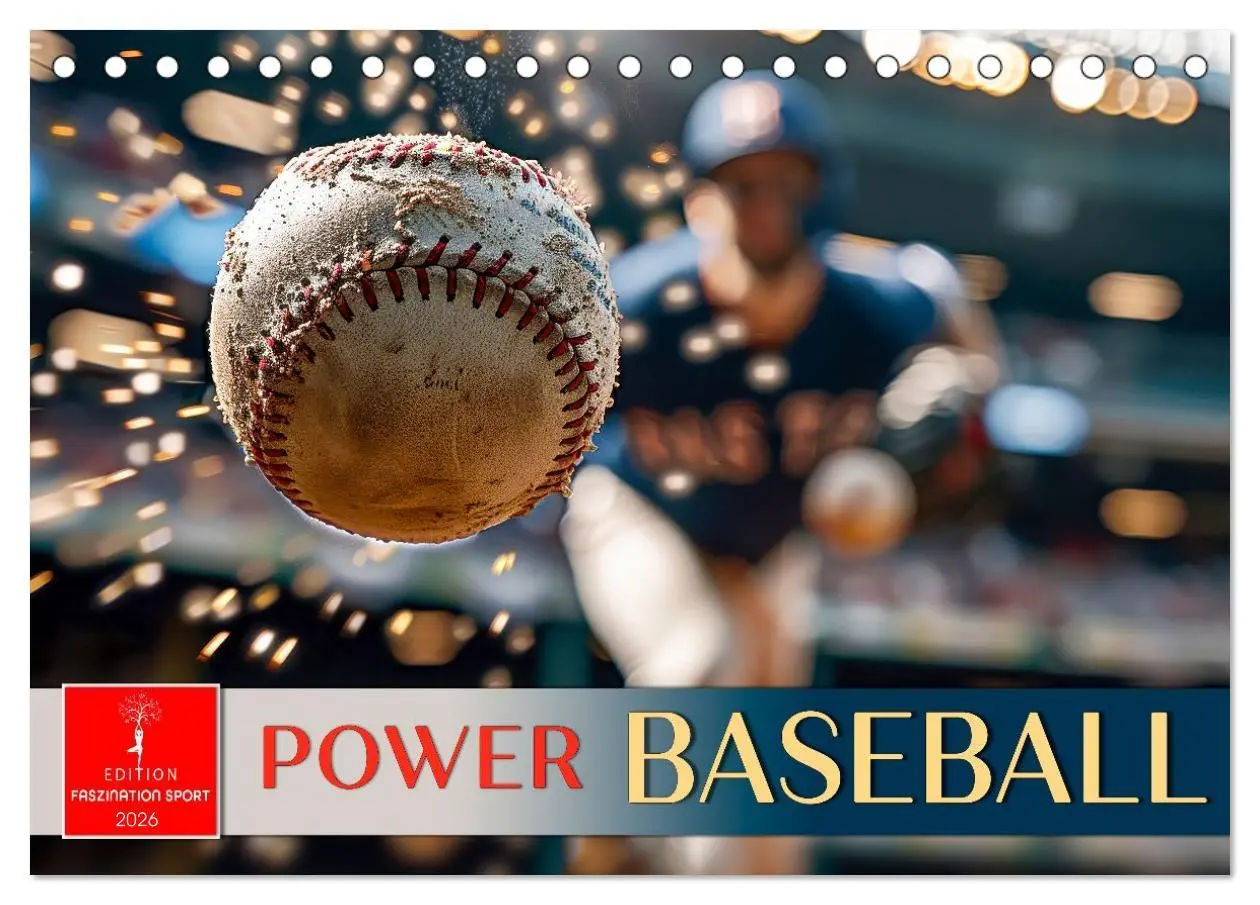 Cover: 9783516601336 | Power Baseball (Tischkalender 2026 DIN A5 quer), CALVENDO...