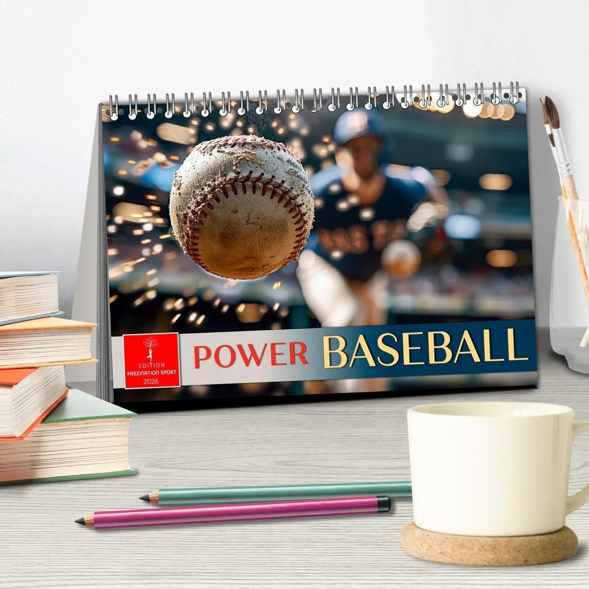 Bild: 9783516601336 | Power Baseball (Tischkalender 2026 DIN A5 quer), CALVENDO...