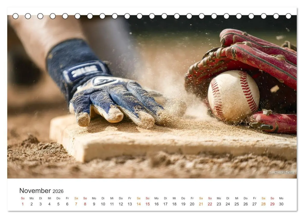 Bild: 9783516601336 | Power Baseball (Tischkalender 2026 DIN A5 quer), CALVENDO...