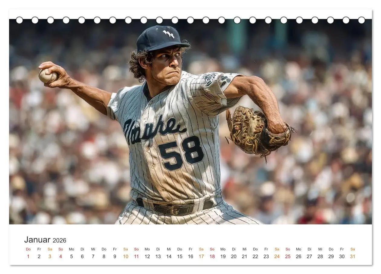 Bild: 9783516601336 | Power Baseball (Tischkalender 2026 DIN A5 quer), CALVENDO...