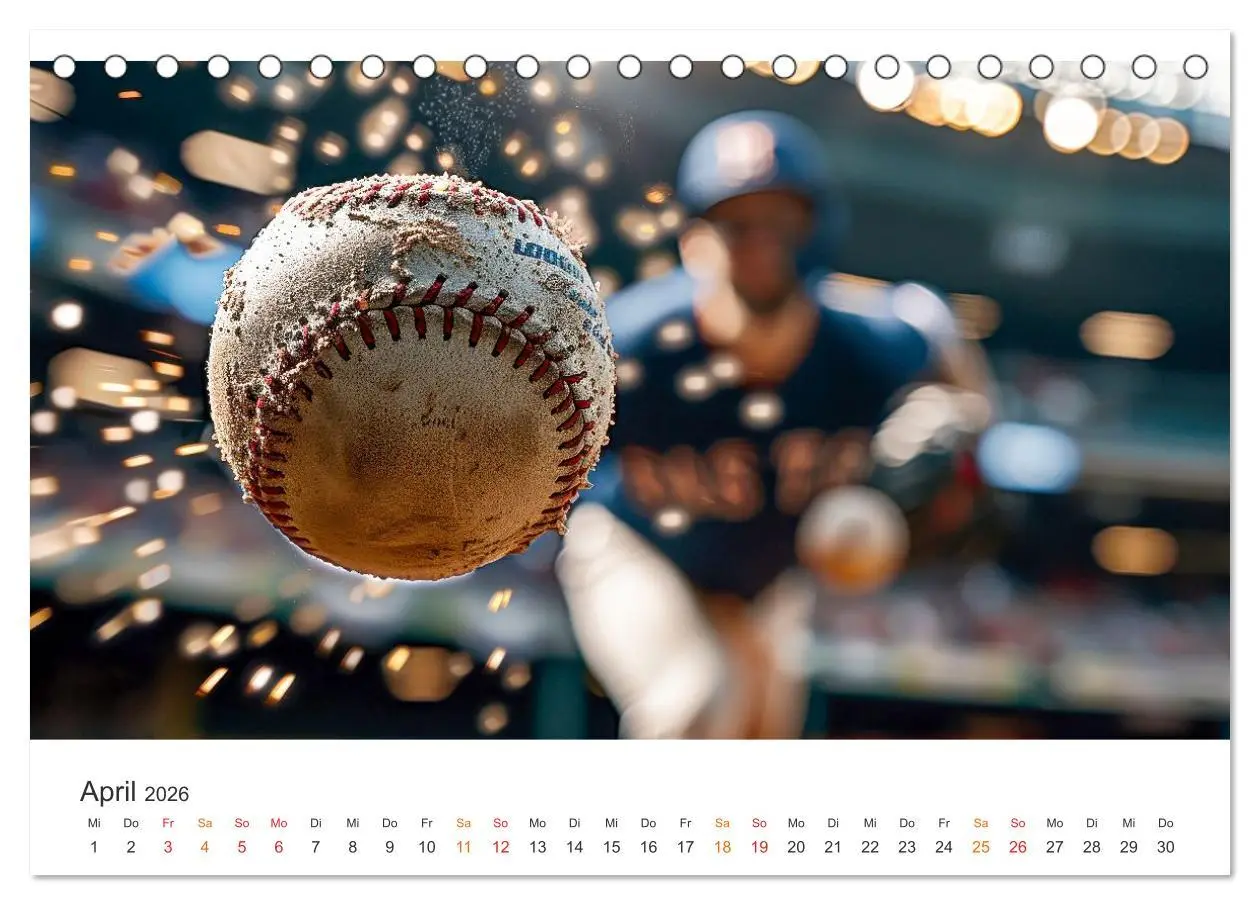 Bild: 9783516601336 | Power Baseball (Tischkalender 2026 DIN A5 quer), CALVENDO...