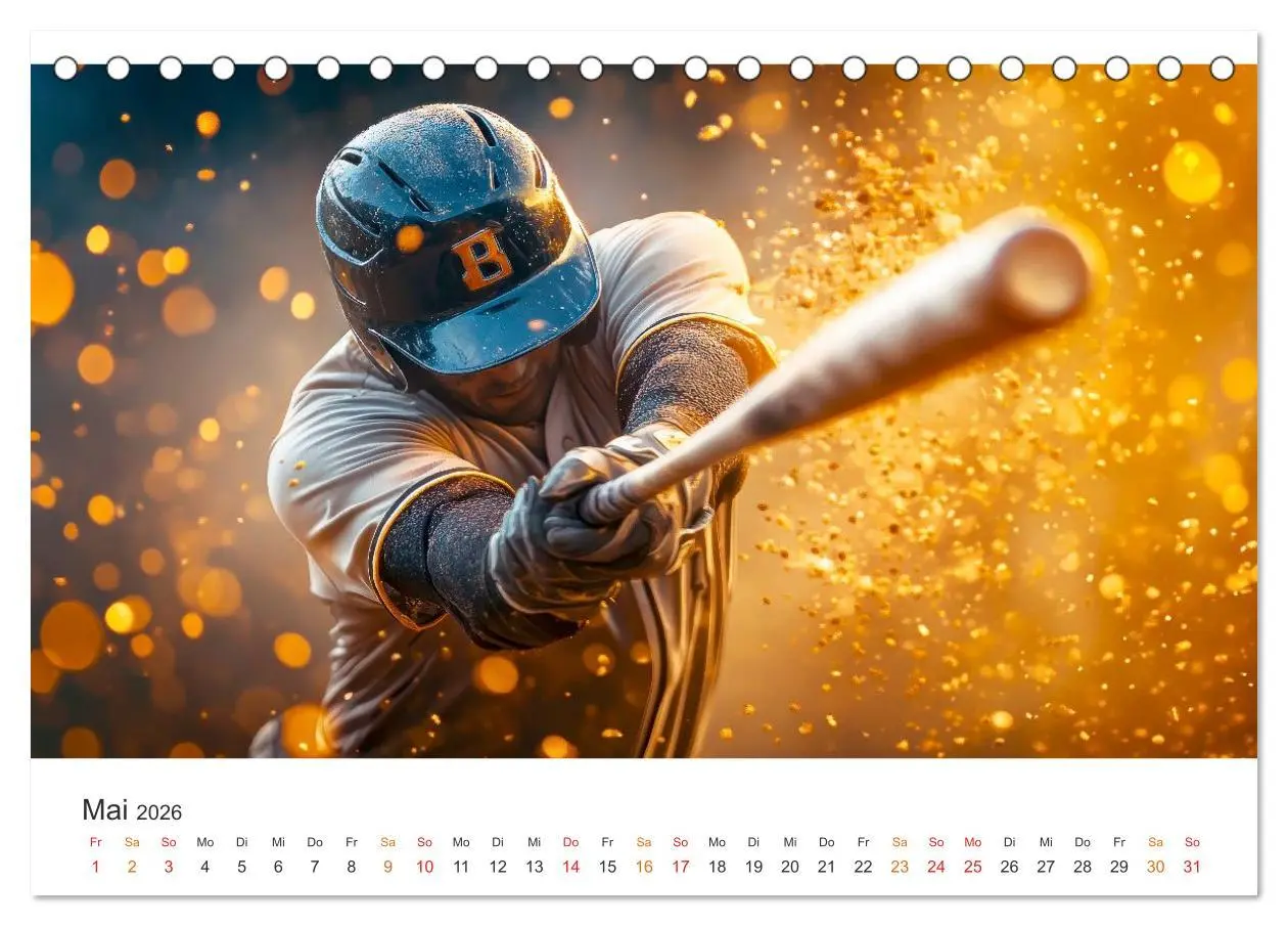 Bild: 9783516601336 | Power Baseball (Tischkalender 2026 DIN A5 quer), CALVENDO...