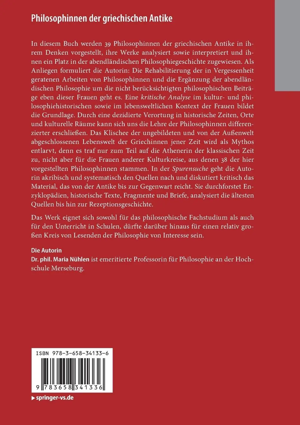 Rückseite: 9783658341336 | Philosophinnen der griechischen Antike | Eine Spurensuche | Nühlen