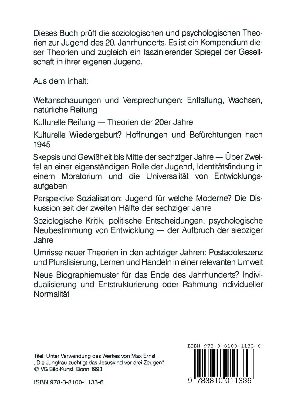 Rückseite: 9783810011336 | Jugend vor der Moderne | Heinz Abels | Taschenbuch | 601 S. | Deutsch