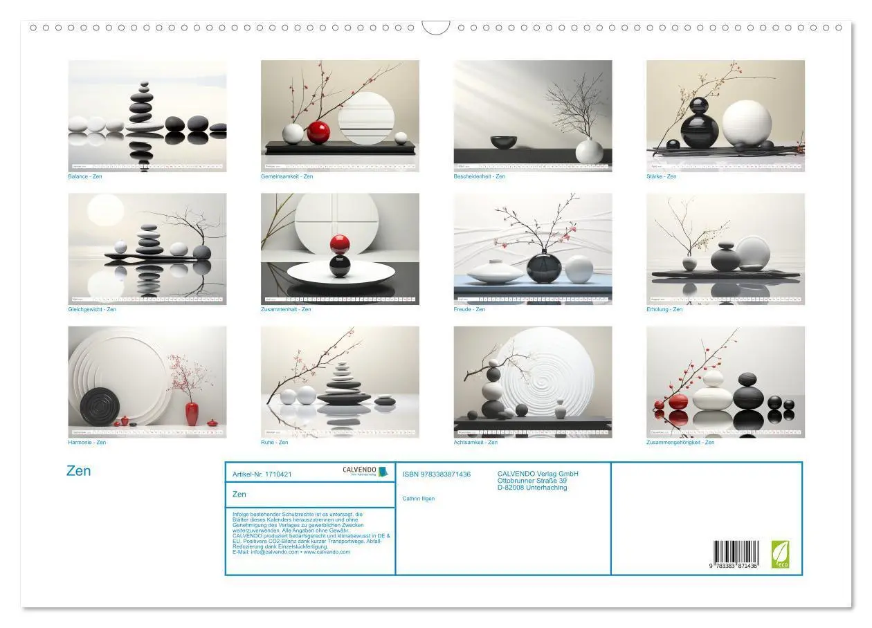 Bild: 9783383871436 | Zen (Wandkalender 2025 DIN A2 quer), CALVENDO Monatskalender | Deutsch