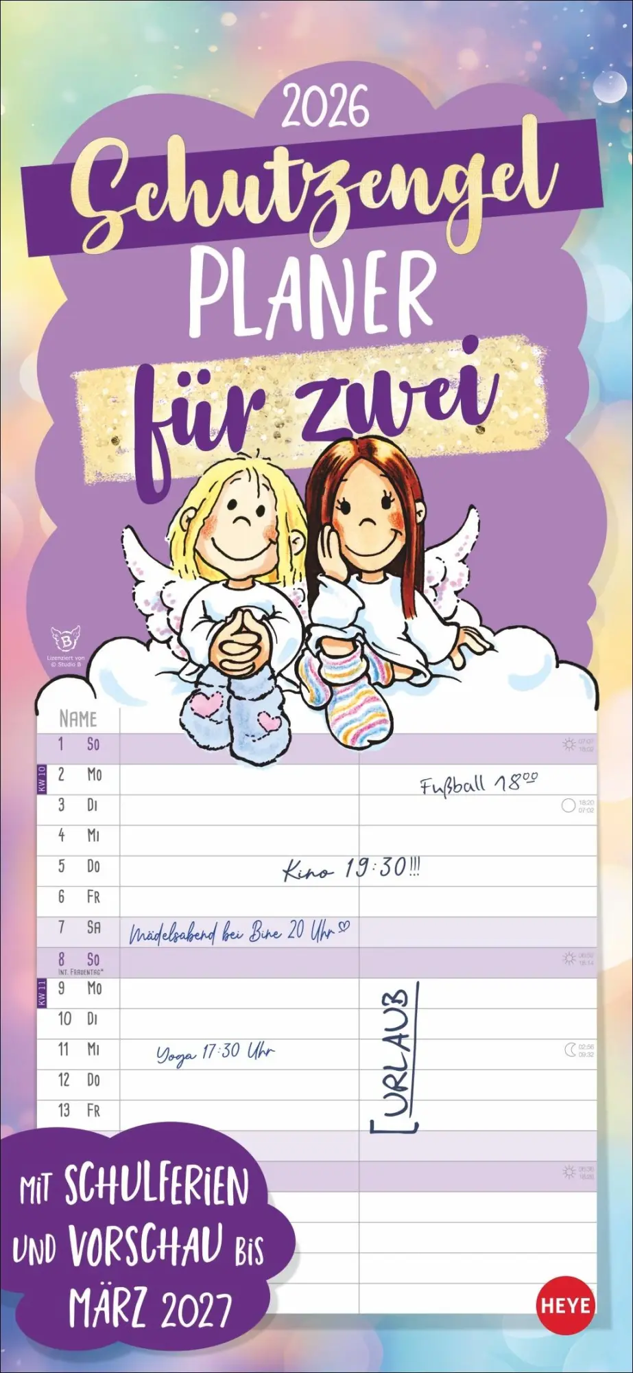 Cover: 9783756411436 | Schutzengel Planer für zwei 2026 | Heye | Kalender | Spiralbindung