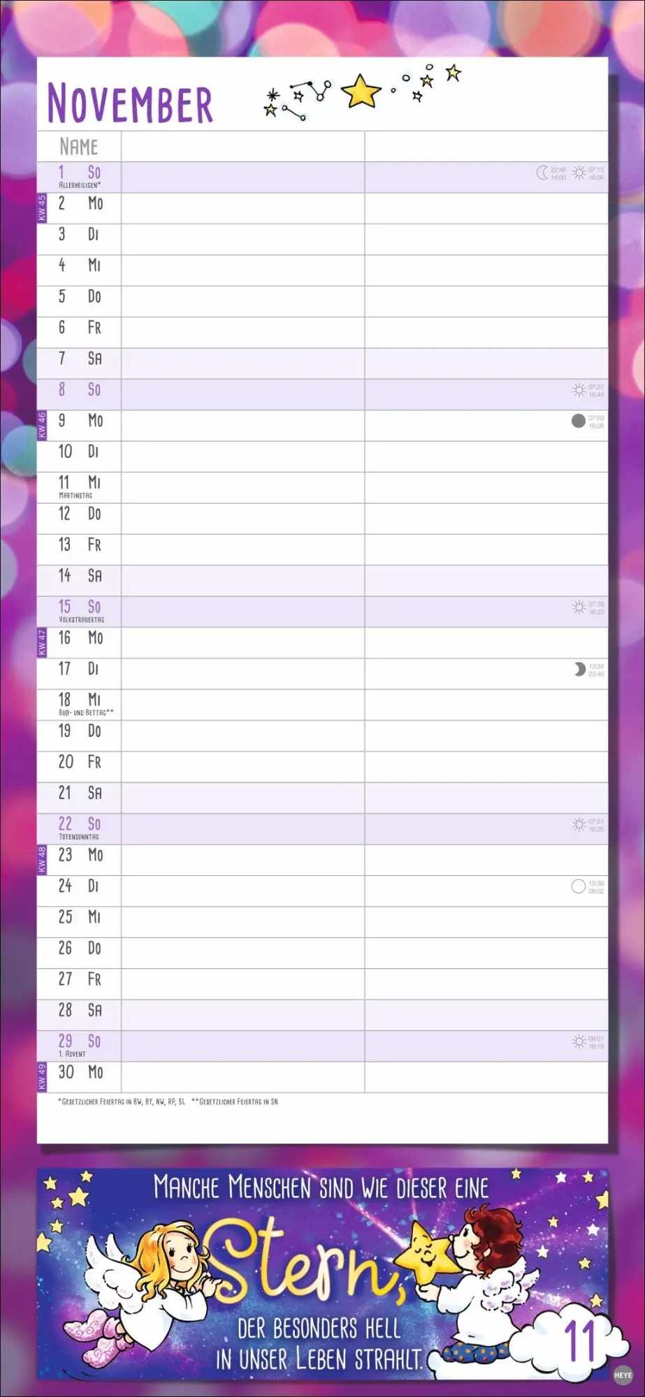 Bild: 9783756411436 | Schutzengel Planer für zwei 2026 | Heye | Kalender | Spiralbindung