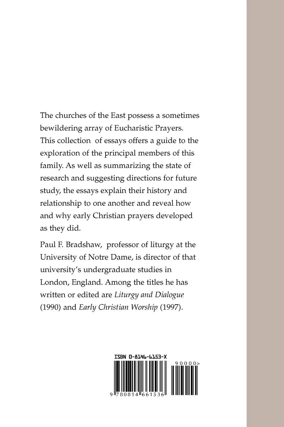 Rückseite: 9780814661536 | Essays on Early Eastern Eucharistic Prayers | Paul F. Bradshaw | Buch