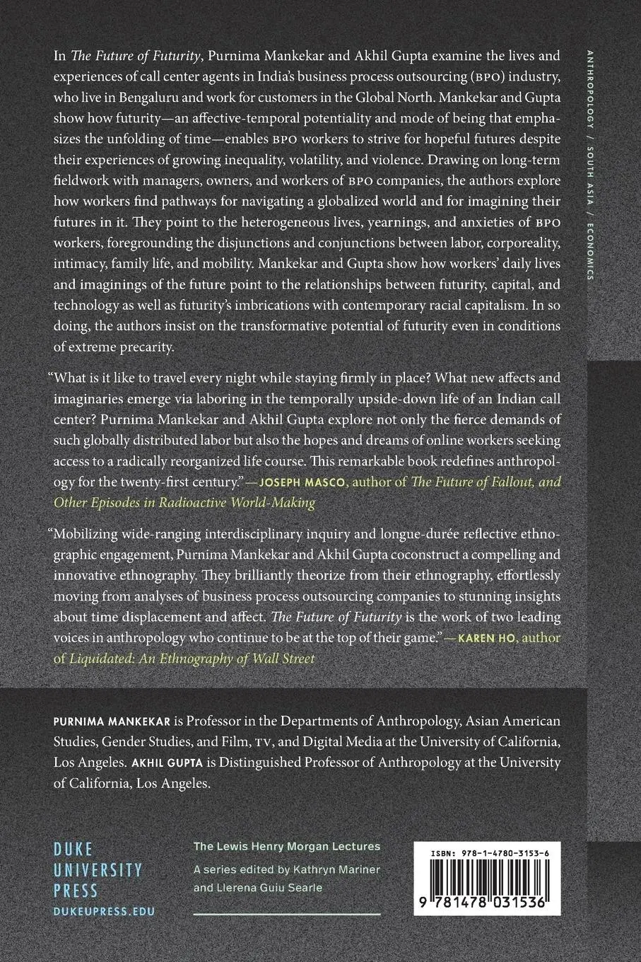 Rückseite: 9781478031536 | The Future of Futurity | Purnima Mankekar (u. a.) | Taschenbuch | 2025