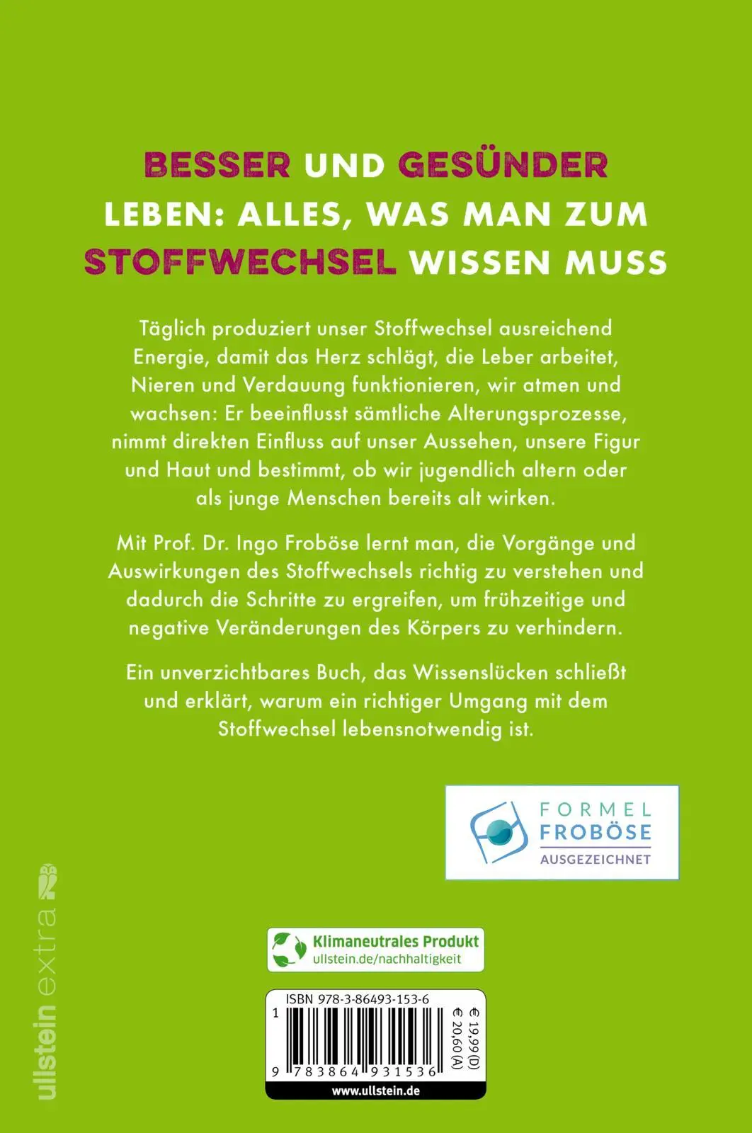 Rückseite: 9783864931536 | Der Stoffwechsel-Kompass | Ingo Froböse | Taschenbuch | 304 S. | 2022