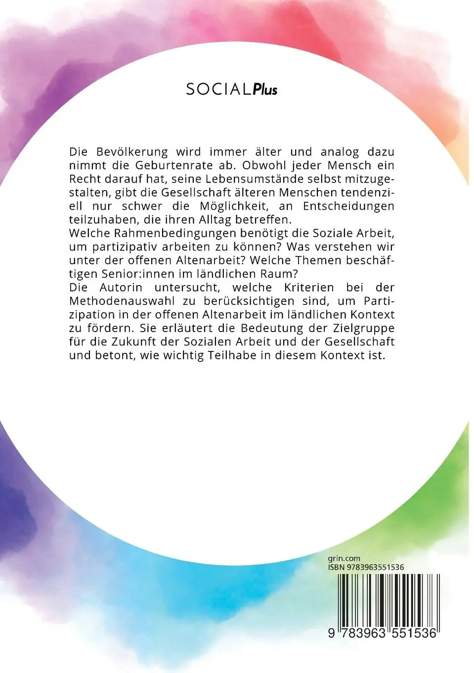 Rückseite: 9783963551536 | Warum Partizipation für Senioren im ländlichen Raum wichtig ist....