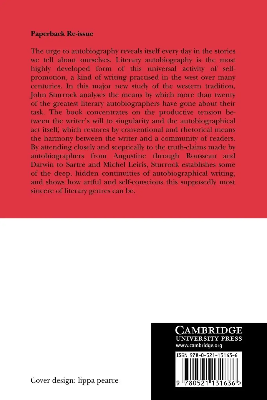 Rückseite: 9780521131636 | The Language of Autobiography | Studies in the First Person Singular