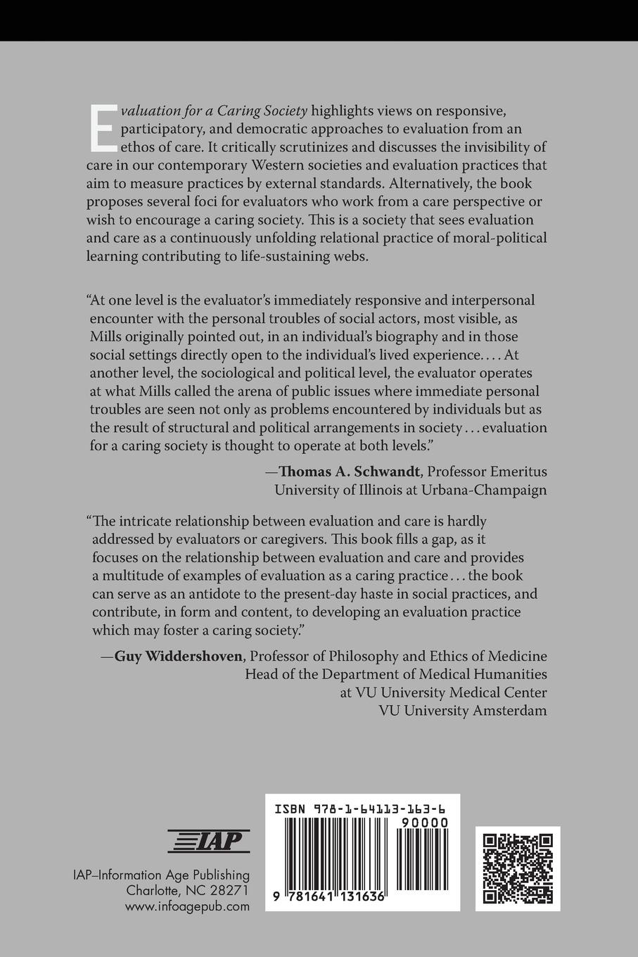 Rückseite: 9781641131636 | Evaluation for a Caring Society | Merel Visse (u. a.) | Taschenbuch