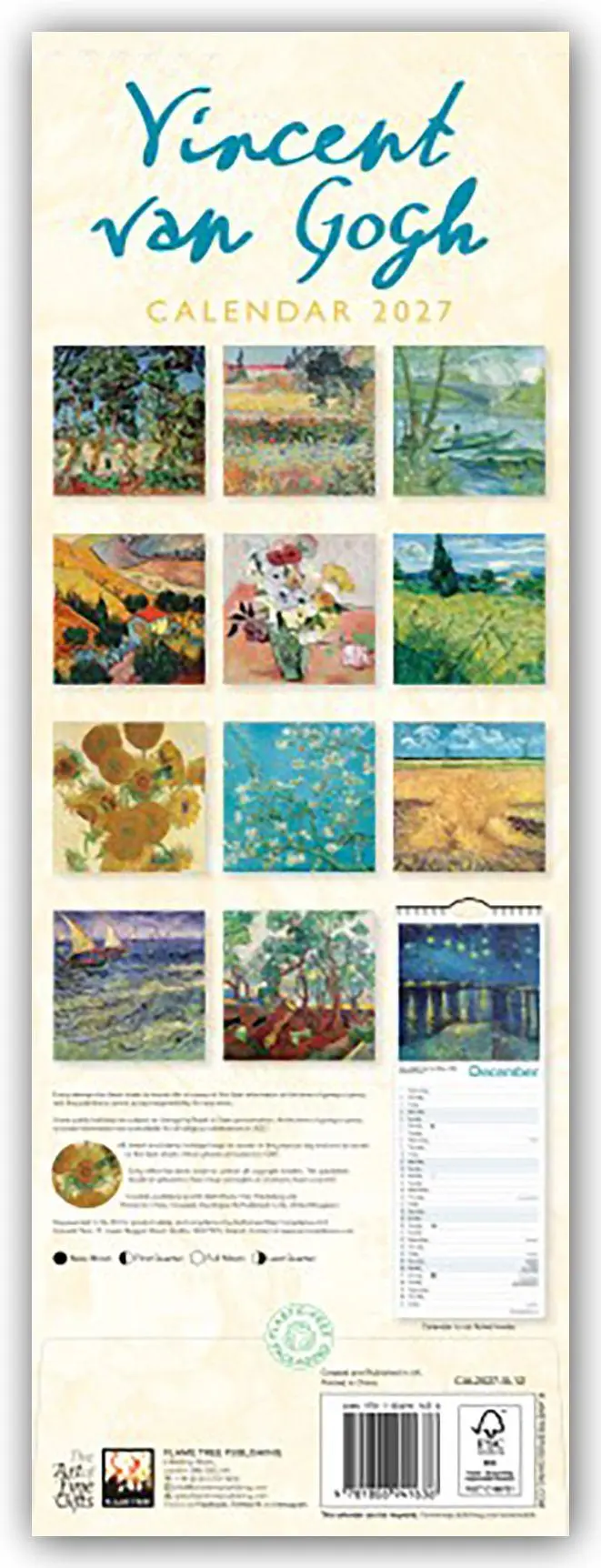 Rückseite: 9781806941636 | Vincent van Gogh - Slimline-Kalender 2027 - Original Flame Tree...