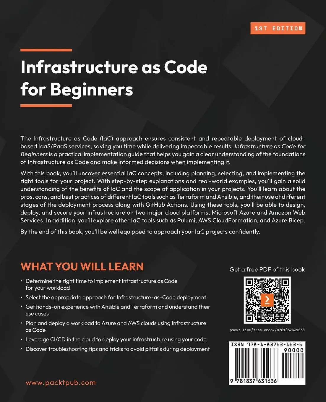 Rückseite: 9781837631636 | Infrastructure as Code for Beginners | Russ Mckendrick | Taschenbuch