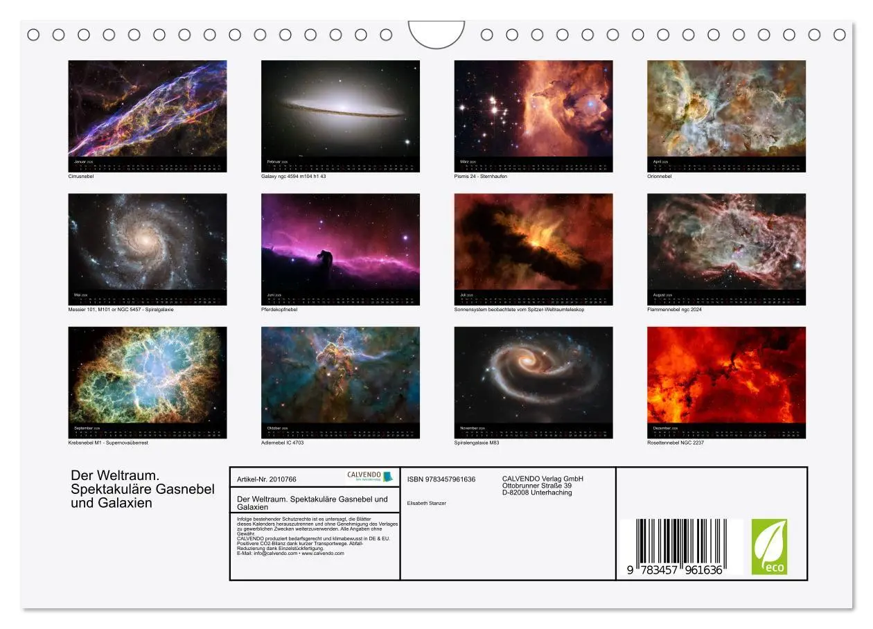 Bild: 9783457961636 | Der Weltraum. Spektakuläre Gasnebel und Galaxien (Wandkalender 2026...