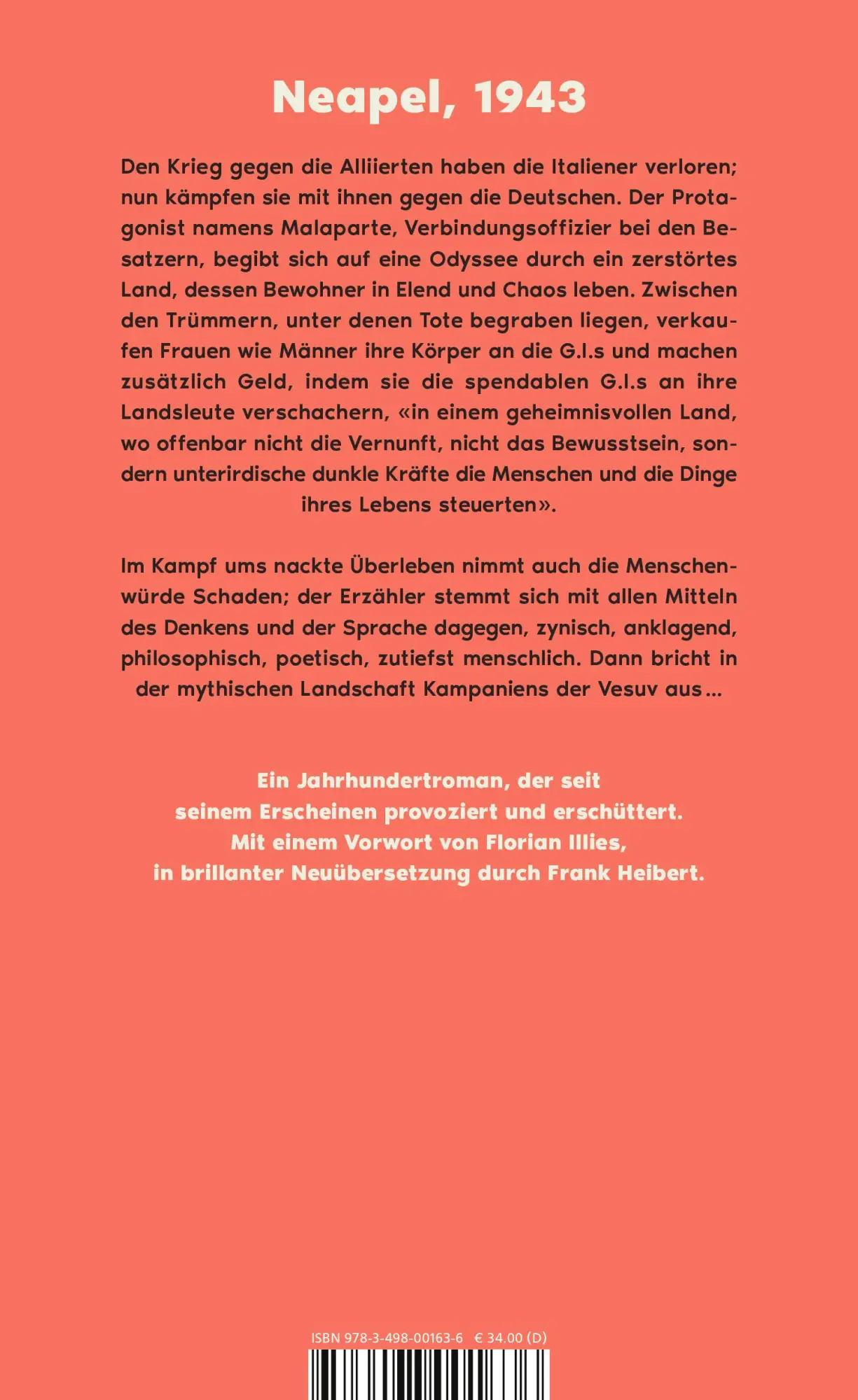 Rückseite: 9783498001636 | Die Haut | Curzio Malaparte | Buch | 528 S. | Deutsch | 2024