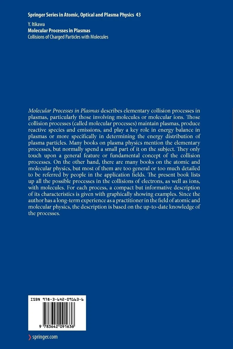 Rückseite: 9783642091636 | Molecular Processes in Plasmas | Yukikazu Itikawa | Taschenbuch | ix