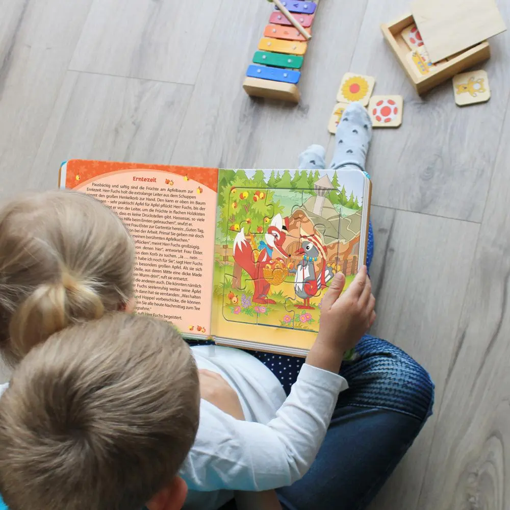 Bild: 9783965521636 | Trötsch Unser Sandmännchen Puzzlebuch mit 4 Puzzle Fuchs und Elster