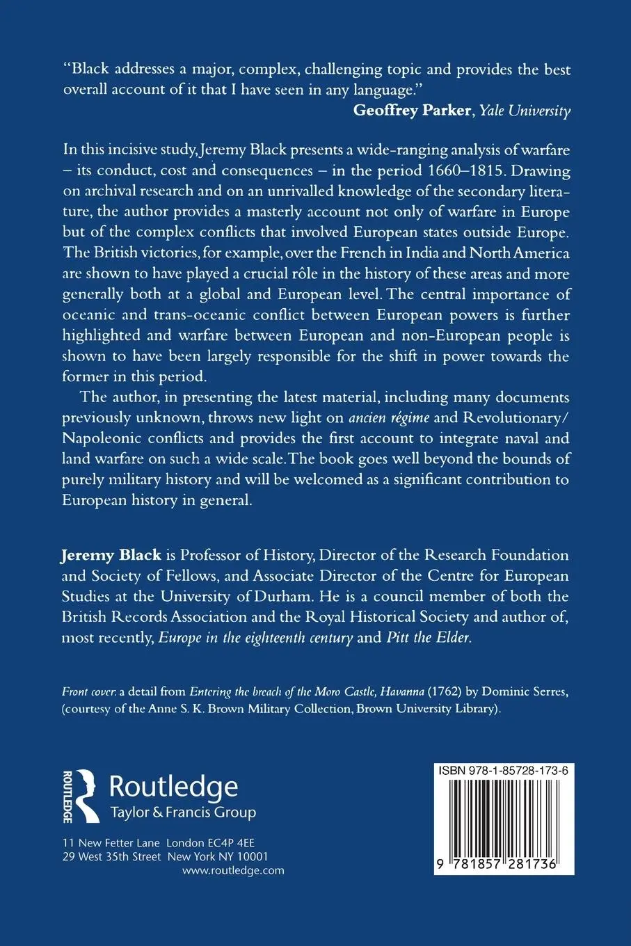 Rückseite: 9781857281736 | European Warfare, 1660-1815 | Jeremy Black (u. a.) | Taschenbuch